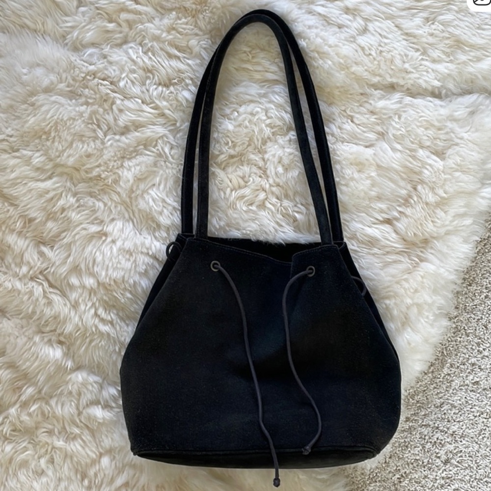 Vintage Barney’s New York suede tote bag